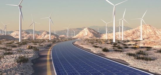 route panneaux photovoltaiques